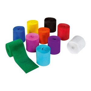 folia Krepppapier Dekobänder farbsortiert 32,0 g/qm 10 Rollen