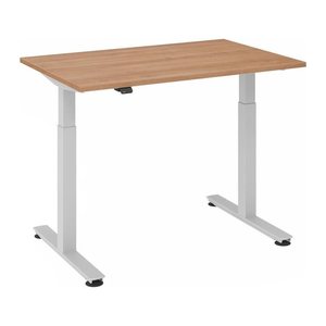 HAMMERBACHER XMST12 elektrisch höhenverstellbarer Schreibtisch nussbaum rechteckig, T-Fuß-Gestell silber 120,0 x 80,0 cm