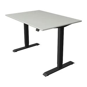 Kerkmann Move 1 elektrisch höhenverstellbarer Schreibtisch lichtgrau rechteckig, T-Fuß-Gestell grau 120,0 x 80,0 cm
