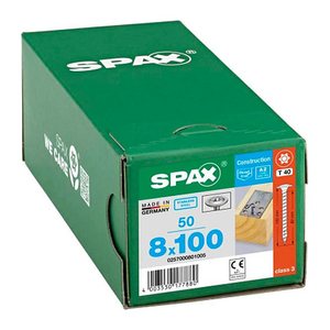 SPAX® Holzbauschrauben T40 Tellerkopf Edelstahl A2 0257000801005 8 mm x 100 mm, 50 St.