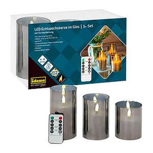 Idena LED-Kerzen grau, 1 Set