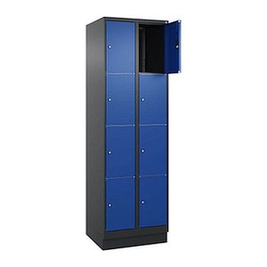 CP Schließfachschrank Classic PLUS enzianblau, schwarzgrau 080020-204 S10035, 8 Schließfächer 60,0 x 50,0 x 185,0 cm