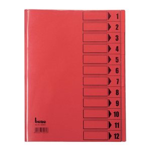 bene Ordnungsmappe 12 Fächer rot, 1 St.