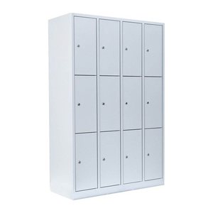 LÜLLMANN Schließfachschrank lichtgrau 520340, 12 Schließfächer 117,0 x 50,0 x 180,0 cm