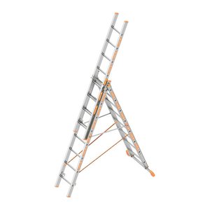 Layher Vielzweckleiter TOPIC 1040 silber 3x 8 Sprossen, H: 505,0 cm