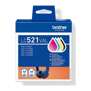 brother LC-521VAL schwarz, cyan, magenta, gelb Druckerpatronen, 4er-Set