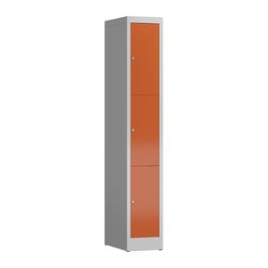 ClassiX Schließfachschrank feuerrot, lichtgrau X-520314, 3 Schließfächer 31,0 x 50,0 x 180,0 cm