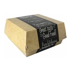 PAPSTAR Burger-Boxen pure braun 18,0 x 18,0 cm, 50 St.