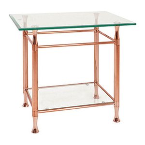 HAKU Möbel Beistelltisch rechteckig Glas kupfer 58,0 x 43,0 x 52,0 cm, 1 St.