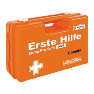LEINA-WERKE Erste-Hilfe-Koffer Pro Safe plus Chemie DIN 13169 + Erweiterung orange
