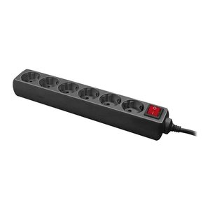 Logilink Steckdosenleiste 6-fach, 1,4m, m. Schalter schwarz