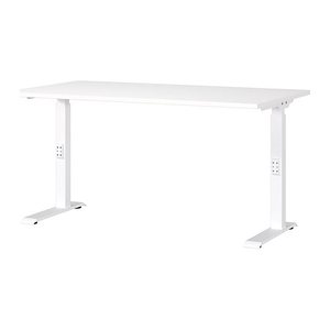 GERMANIA DOWNEY höhenverstellbarer Schreibtisch weiß rechteckig, C-Fuß-Gestell weiß 140,0 x 80,0 cm