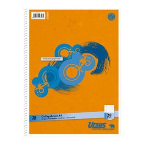 Ursus® Collegeblöcke Lineatur 28 kariert DIN A4 Innen- und Außenrand, 10 Blöcke