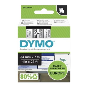 DYMO Schriftband D1 53710 S0720920, 24 mm, schwarz auf transparent, 1 St.