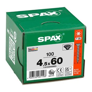 SPAX® Universalschrauben T20 Senkkopf BLAX 1191040450603 4,5 mm x 60 mm, 100 St.