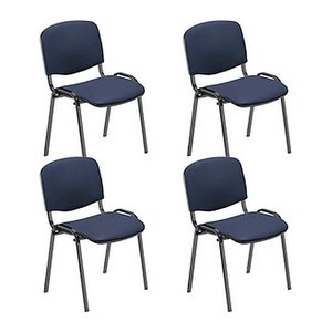 Nowy Styl Besucherstühle Iso blau, schwarz Kunstleder, 4 St.
