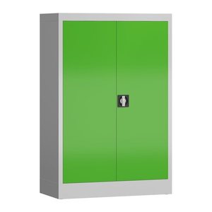 ClassiX Stahlschrank X-530295 lichtgrau, gelbgrün 2 Fachböden 80,0 x 38,0 x 120,0 cm, aufgebaut, 1 St.