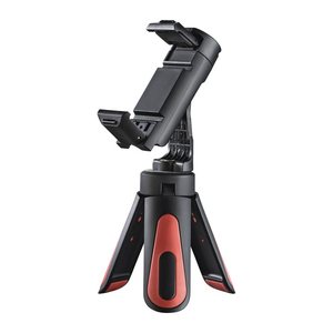 hama Pocket II Rotation Ministativ für Smartphones schwarz, rot