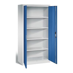 CP Stahlschrank C 2000 Acurado 9280-000 S10743 lichtgrau, enzianblau 4 Fachböden 93,0 x 50,0 x 195,0 cm, aufgebaut, 1 St.