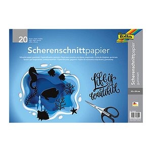 folia Scherenschnittpapier gummiert schwarz 105 g/qm 20 Bogen