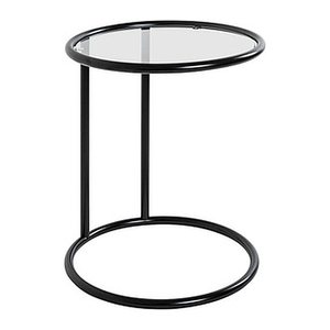 HAKU Möbel Beistelltisch rund Sicherheitsglas schwarz 45,0 x 45,0 x 55,0 cm, 1 St.