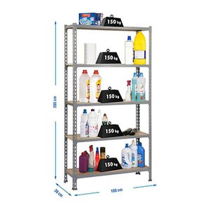 Simonrack Schwerlastregal MADERCLICK PLUS 8435104907474 grau 100,0 x 30,0 x 200,0 cm