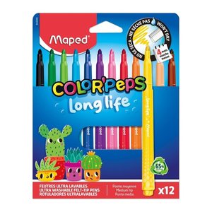 maped COLOR´PEPS LONG LIFE Filzstifte farbsortiert, 12 St.