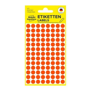AVERY Zweckform Klebepunkte 3177 leuchtrot Ø 8,0 mm, 416 St.