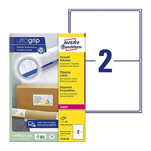 AVERY Zweckform Versandetiketten L7168-100 weiß 199,6 x 143,5 mm, 100 Blatt