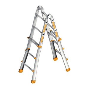 Layher Teleskopleiter TOPIC 1058 silber 4x 3 Sprossen, H: 155,0 cm