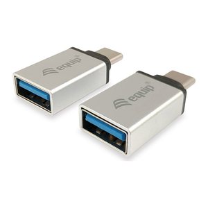 Equip Adapter USB-C->USB-A3.0 St/Bu 2Stk Alu.
