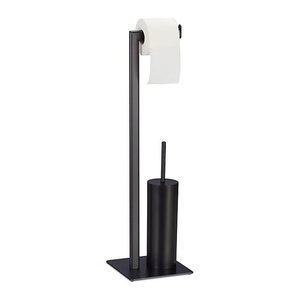 relaxdays WC-Garnitur schwarz Metall, 1 St.