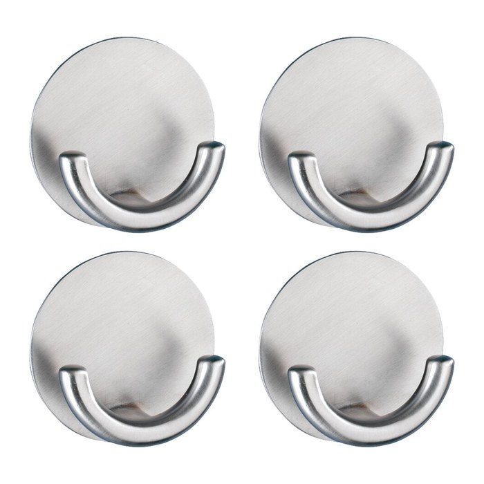 WENKO Garderobenhaken Rondo mit 4 Haken silber, 4 St.