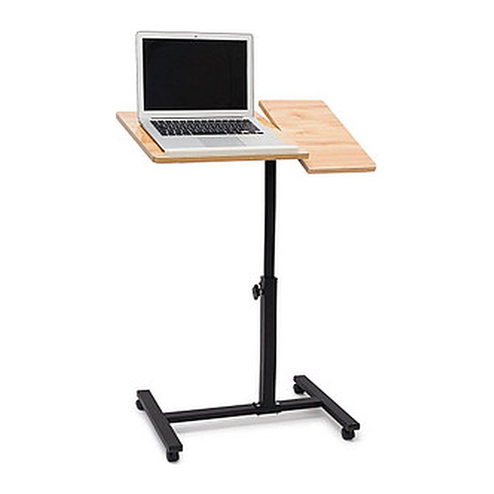 relaxdays PC-Tisch höhenverstellbar eiche hell 60,0 x 40,5 x 58,0 - 95,0 cm