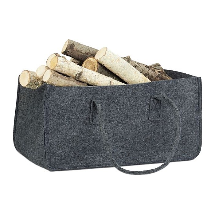relaxdays Kaminholztasche 27,0 l rot 25,0 x 50,0 x 25,0 cm, 1 St.