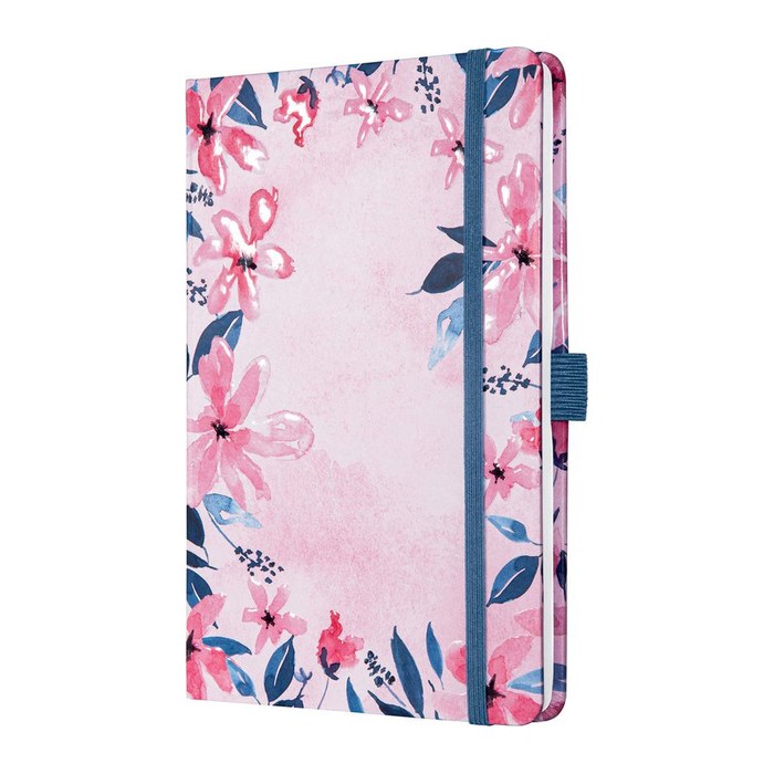 SIGEL Notizbuch Jolie® Loose Florals Pink ca. DIN A5 liniert, blau/rosa Hardcover 174 Seiten, 1 St.