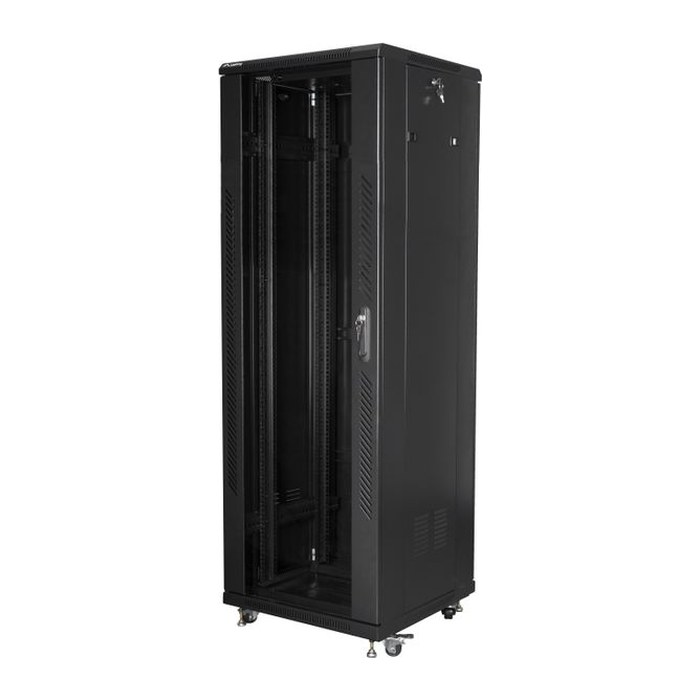 LANBERG 19" 37U 600x600 freist. Glastür (FlatPack) sw (Speditionsversand)