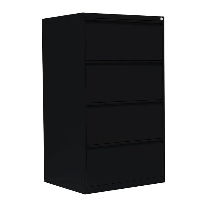 LÜLLMANN Hängeregistraturschrank tiefschwarz 4 Schubladen 76,0 x 62,0 x 132,0 cm, 1 St.