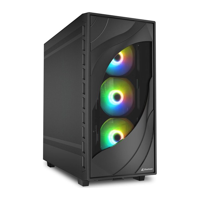 Sharkoon Gehäuse Rebel C80M RGB ATX 1xMetall schwa