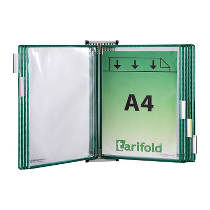 tarifold Wand-Sichttafelsystem 414105 DIN A4 grün mit 10 St. Sichttafeln, 1 St.
