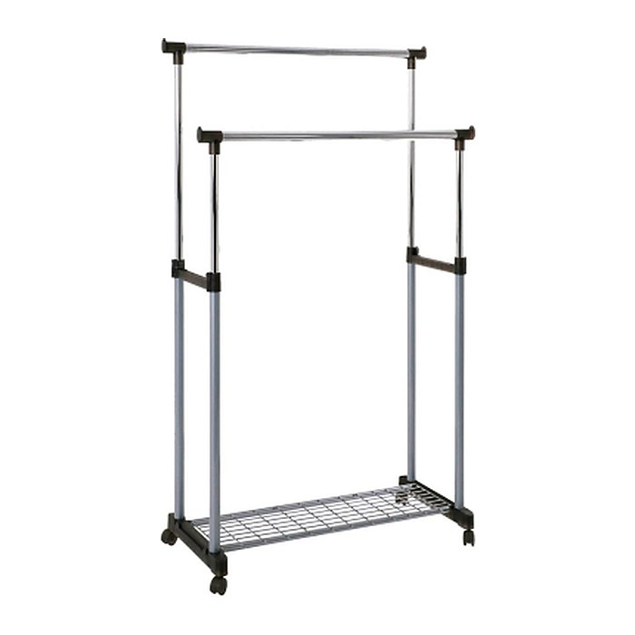 HAKU Möbel Rollgarderobe 44832 schwarz Metall 95,0 x 95,0-170,0 cm, 1 St.