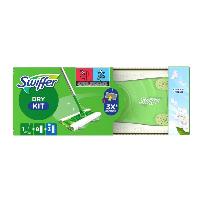Swiffer DRY KIT Staubwischer Mikrofaser, 1 Set