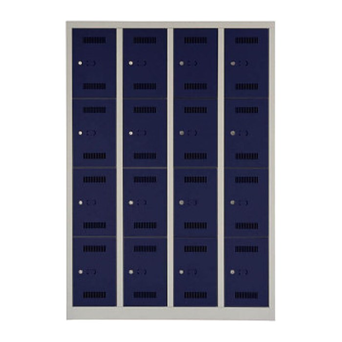 BISLEY Schließfachschrank MonoBloc ML11Q4 lichtgrau, oxfordblau ML11Q4505, 16 Schließfächer 118,3 x 50,0 x 170,0 cm