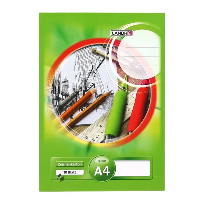 herlitz Zeichenblock DIN A4 190 g/qm, 10 Blatt, 1 St.