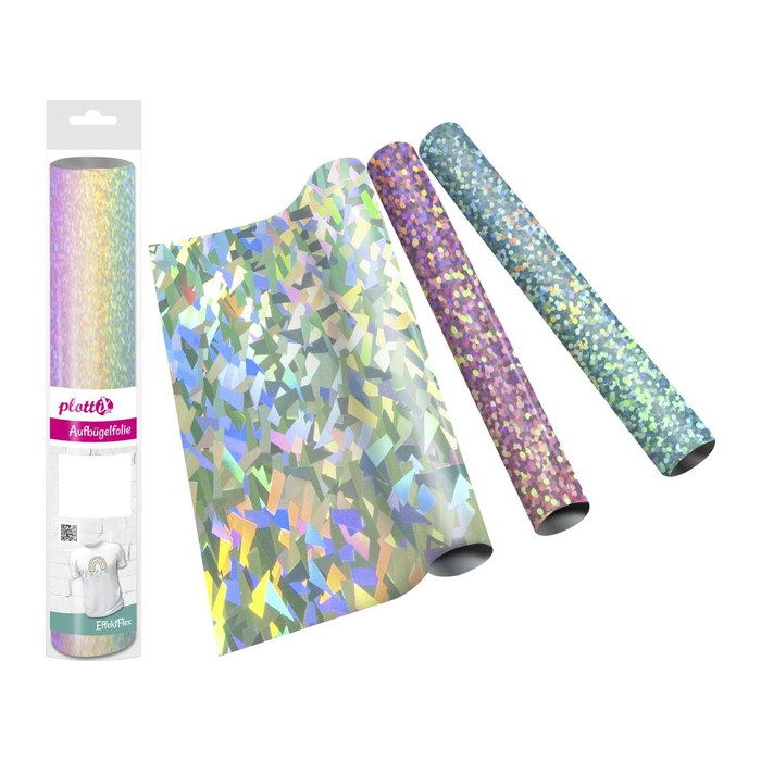 plottiX EffektFlex Bügelfolie transparent Effekt-Folie 32,0 x 50,0 cm, 1 Rolle