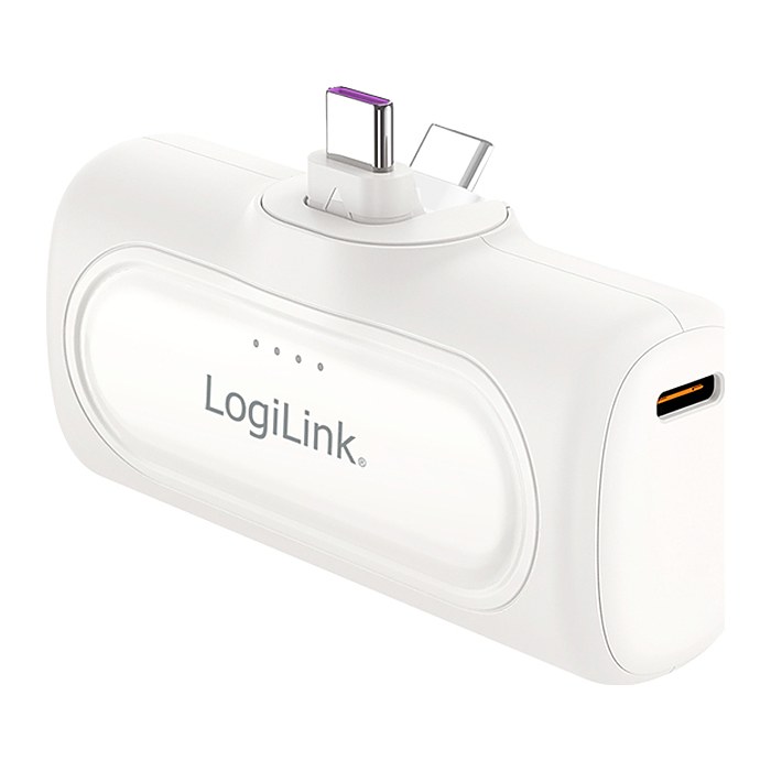Logilink kompakte Powerbank 5000 mAh, 2x USB-C, weiß