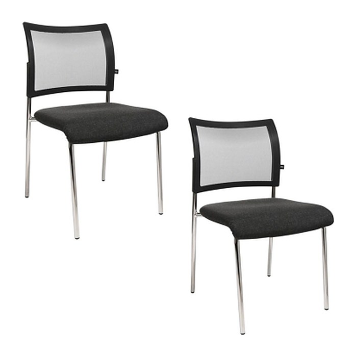 Topstar Besucherstühle Visit 10 Net NV290 G220 anthrazit, schwarz Stoff, 2 St.