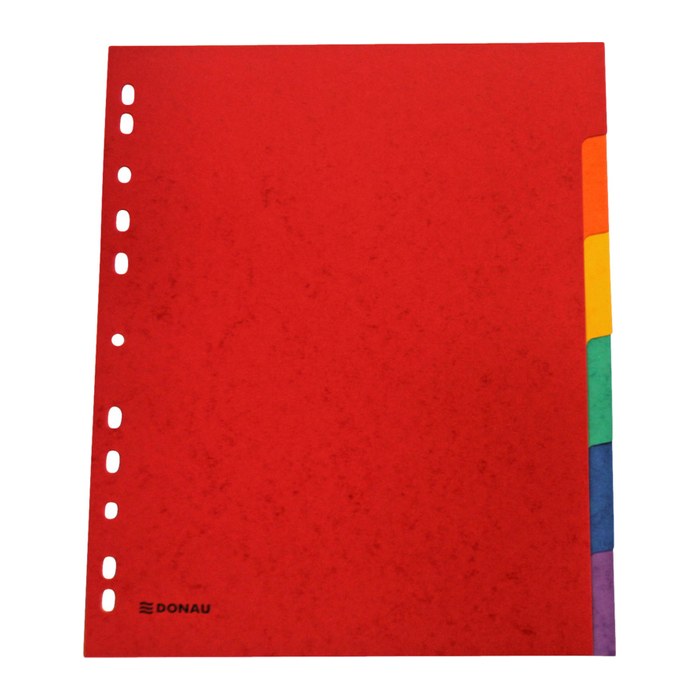 DONAU Register DIN A4+ Überbreite 6 rot, orange, gelb, grün, blau, lila 6-teilig, 1 Satz