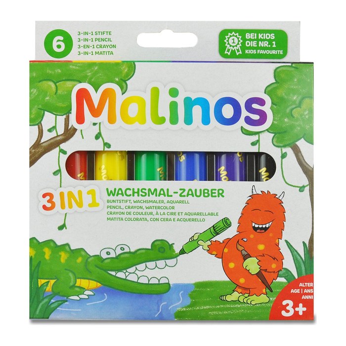 Malinos Wachsmalstifte Wachsmal-Zauber 6 Farben 3+