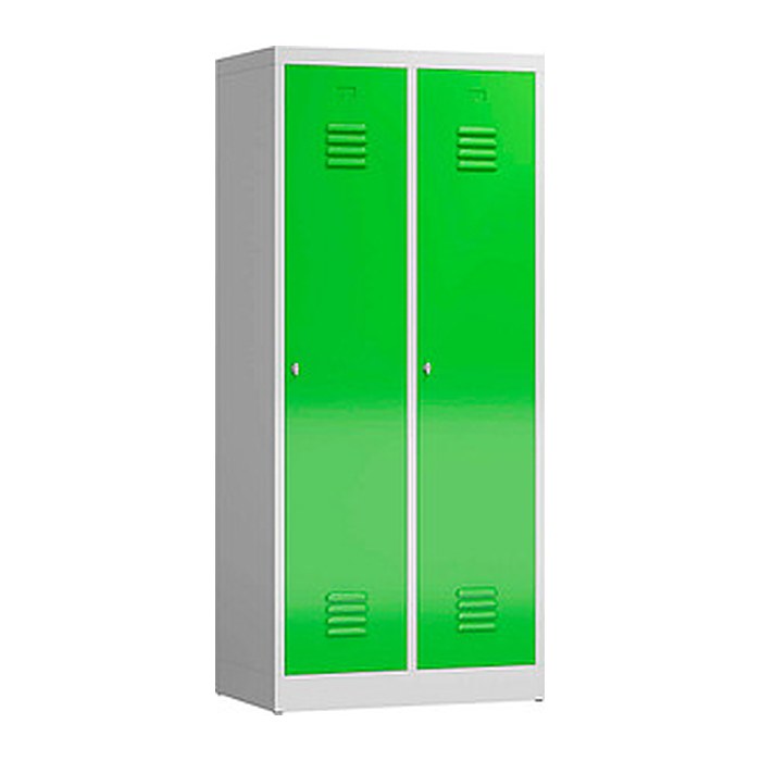 ClassiX Spind gelbgrün, lichtgrau X-515125, 2 Schließfächer 80,0 x 50,0 x 180,0 cm